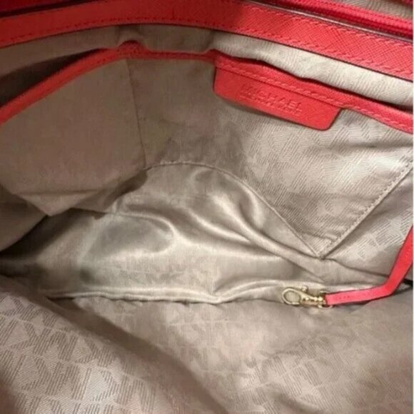 Michael Michael Kors Red Leather Tote with Black Accents - Picture 11 of 11